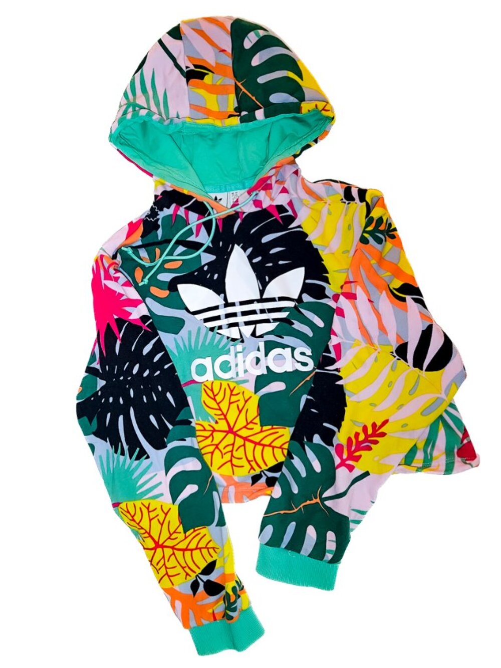 Authentic Adidas Originals x FARM Rio collab tropical pullover hoodie XL